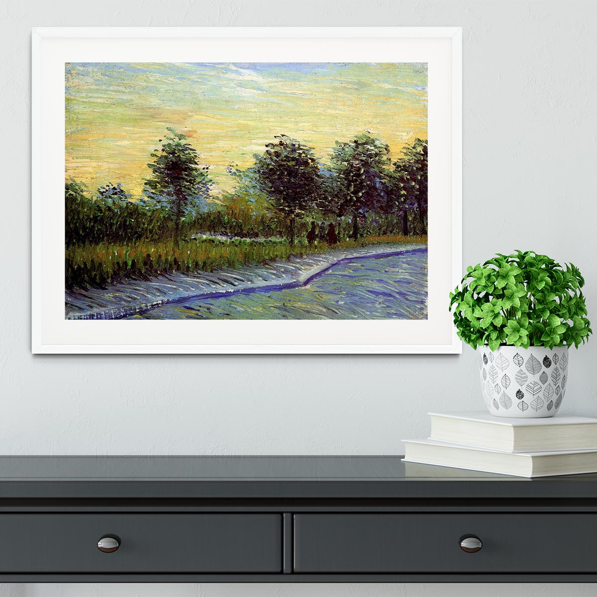 Lane in Voyer d Argenson Park at Asnieres by Van Gogh Framed Print - Canvas Art Rocks - 5