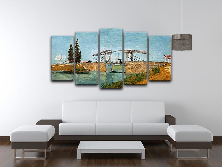 Langlois Bridge by Van Gogh 5 Split Panel Canvas - Canvas Art Rocks - 3