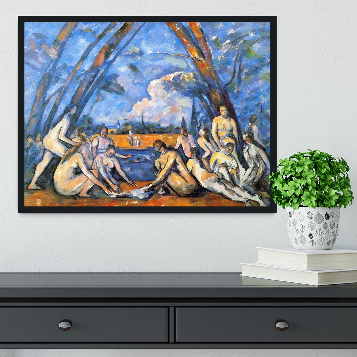 Large Bathers 2 by Cezanne Framed Print - Canvas Art Rocks - 2
