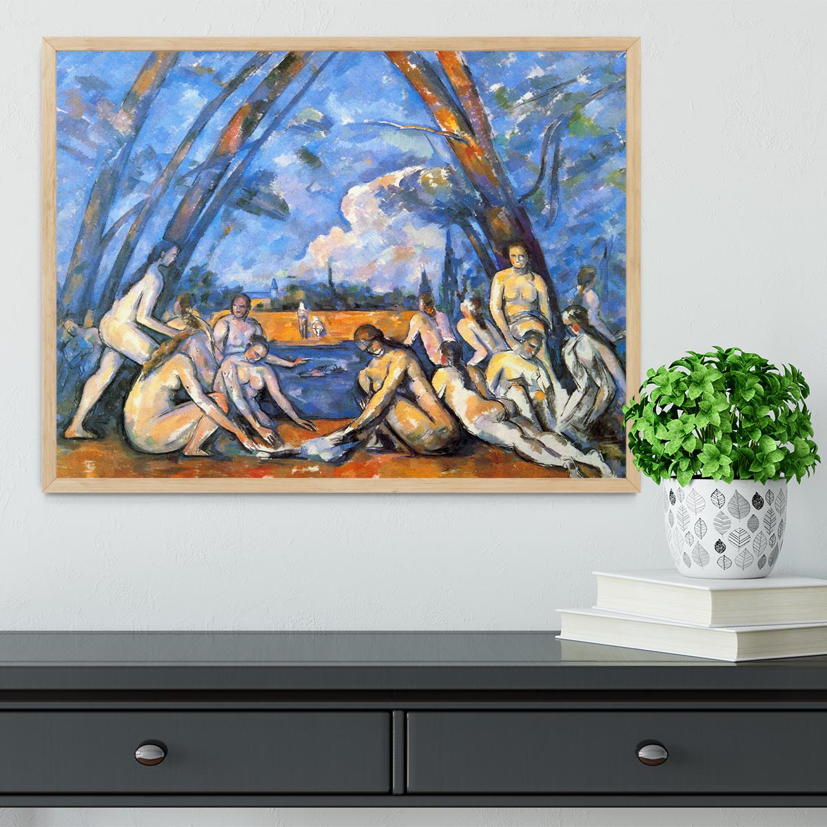 Large Bathers 2 by Cezanne Framed Print - Canvas Art Rocks - 4