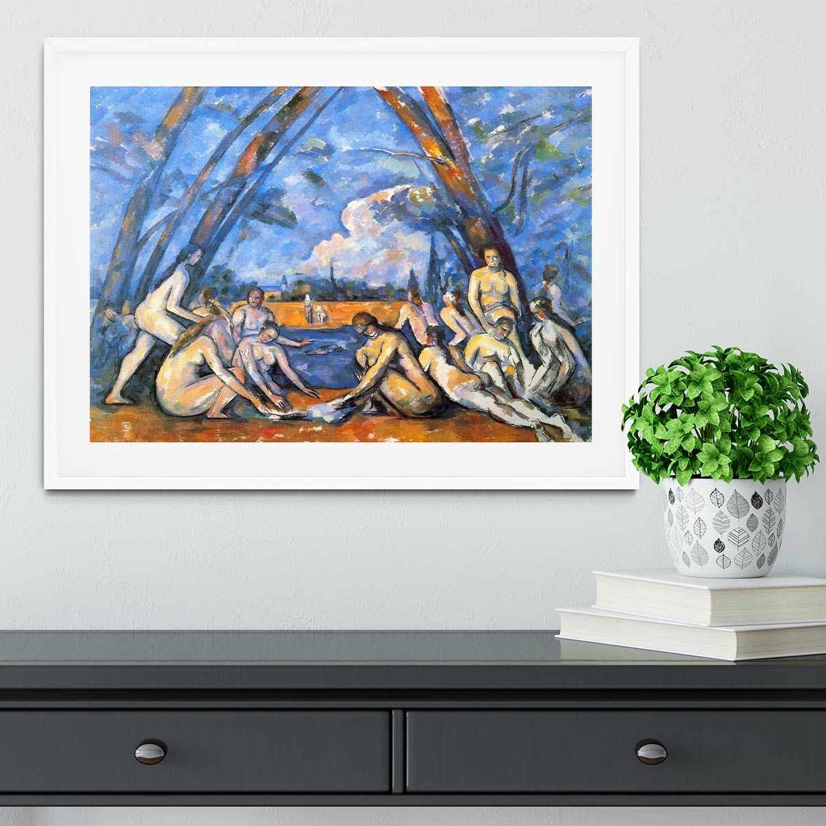 Large Bathers 2 by Cezanne Framed Print - Canvas Art Rocks - 5
