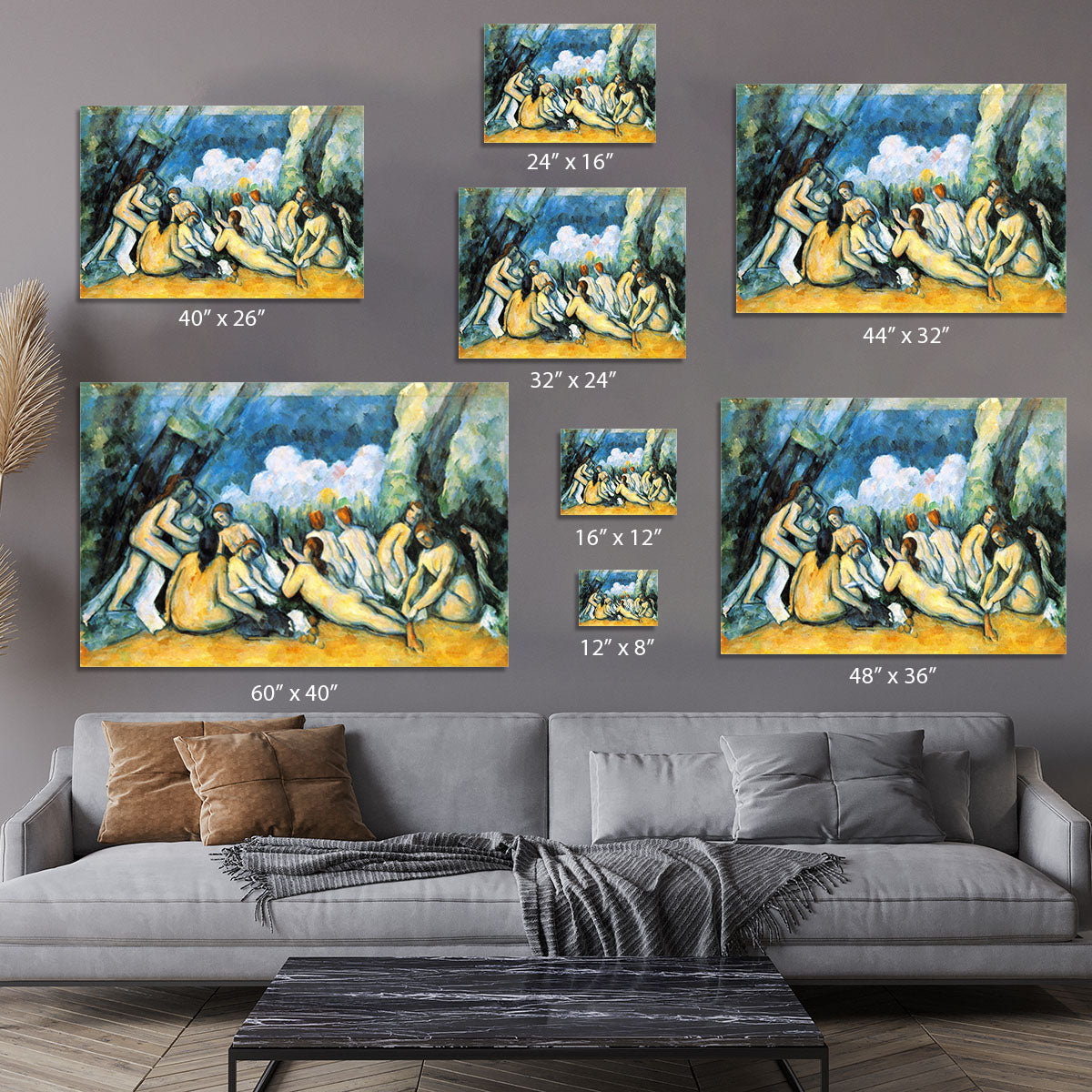Large Bathers by Cezanne Canvas Print or Poster - Canvas Art Rocks - 7