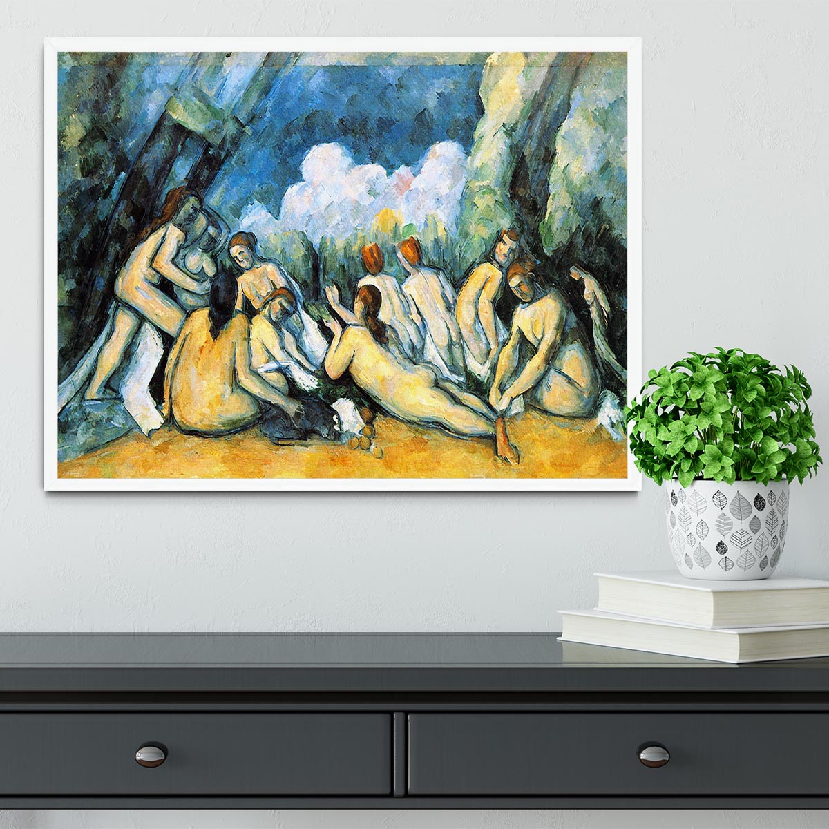 Large Bathers by Cezanne Framed Print - Canvas Art Rocks -6