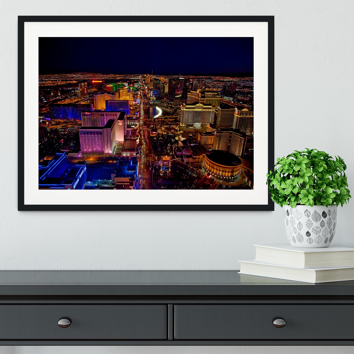 Las Vegas At Night Framed Print - Canvas Art Rocks - 1