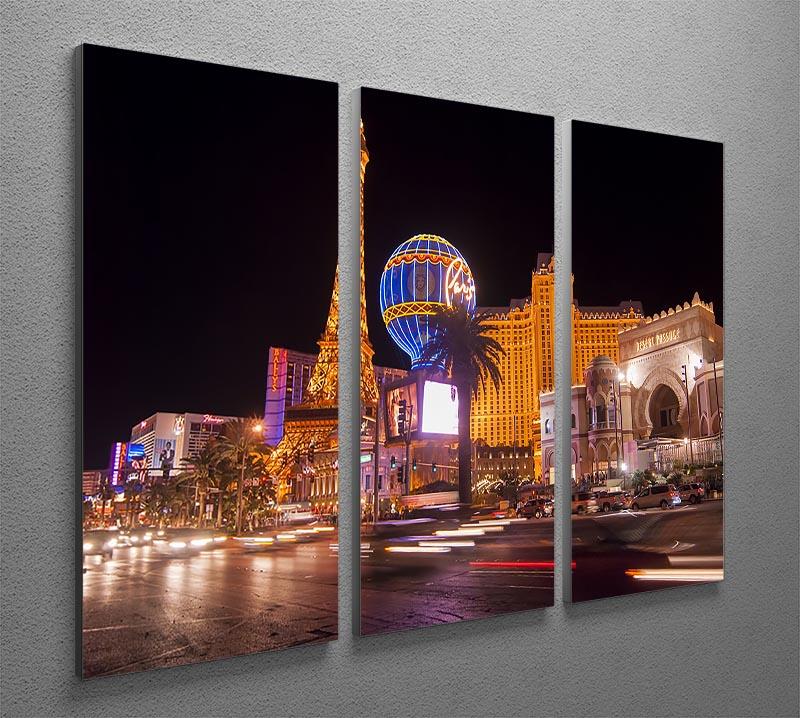 Las Vegas Blvd at Flamingo 3 Split Panel Canvas Print - Canvas Art Rocks - 2