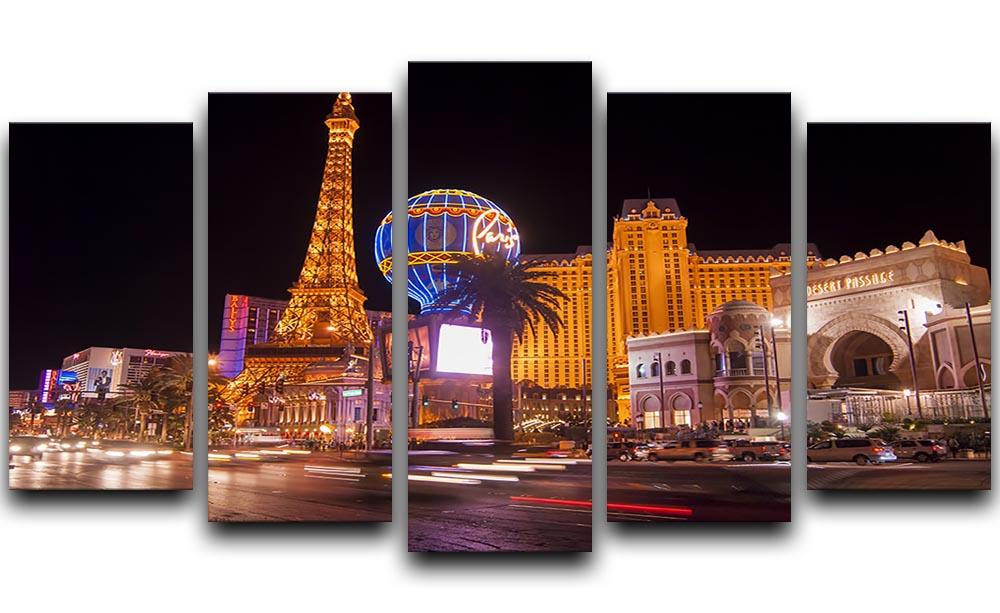 Las Vegas Blvd at Flamingo 5 Split Panel Canvas  - Canvas Art Rocks - 1