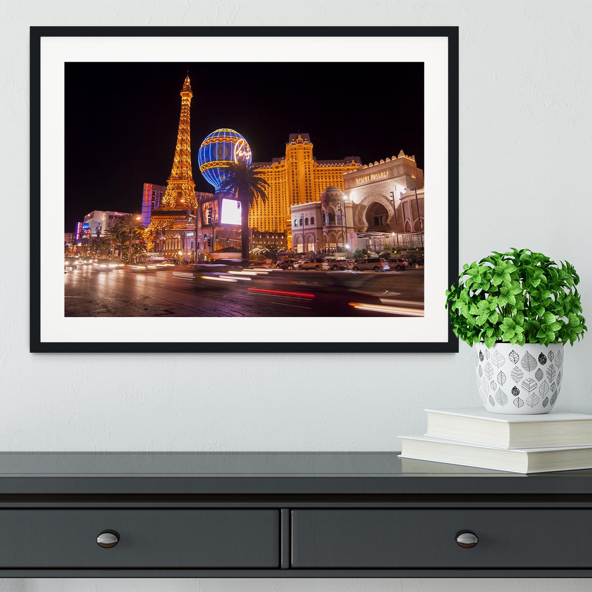 Las Vegas Blvd at Flamingo Framed Print - Canvas Art Rocks - 1