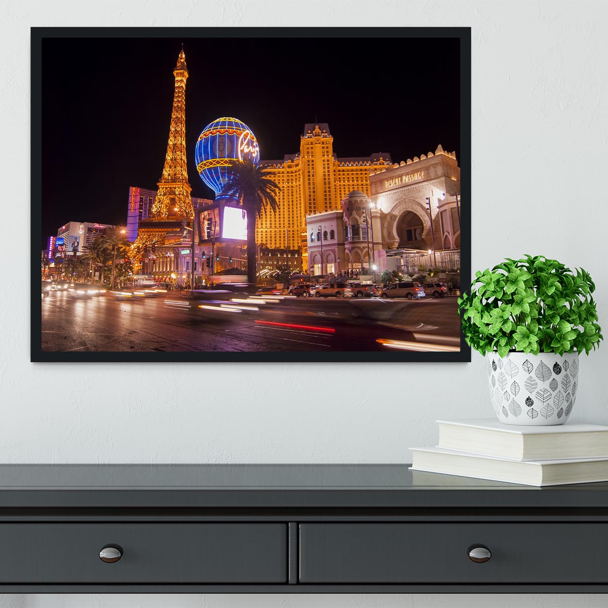 Las Vegas Blvd at Flamingo Framed Print - Canvas Art Rocks - 2