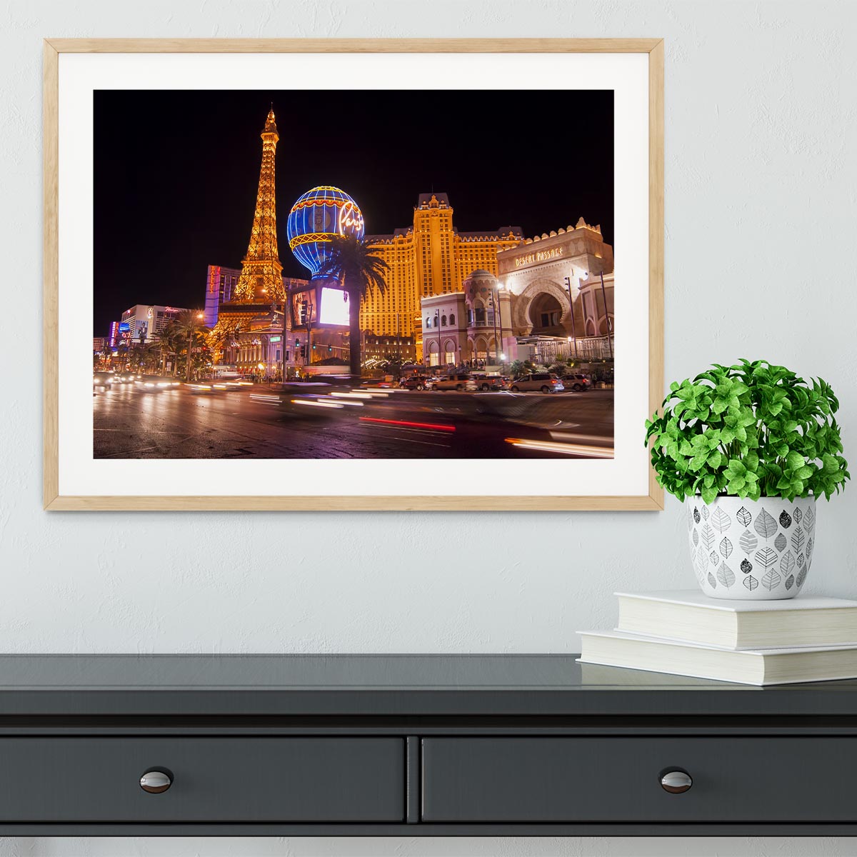Las Vegas Blvd at Flamingo Framed Print - Canvas Art Rocks - 3