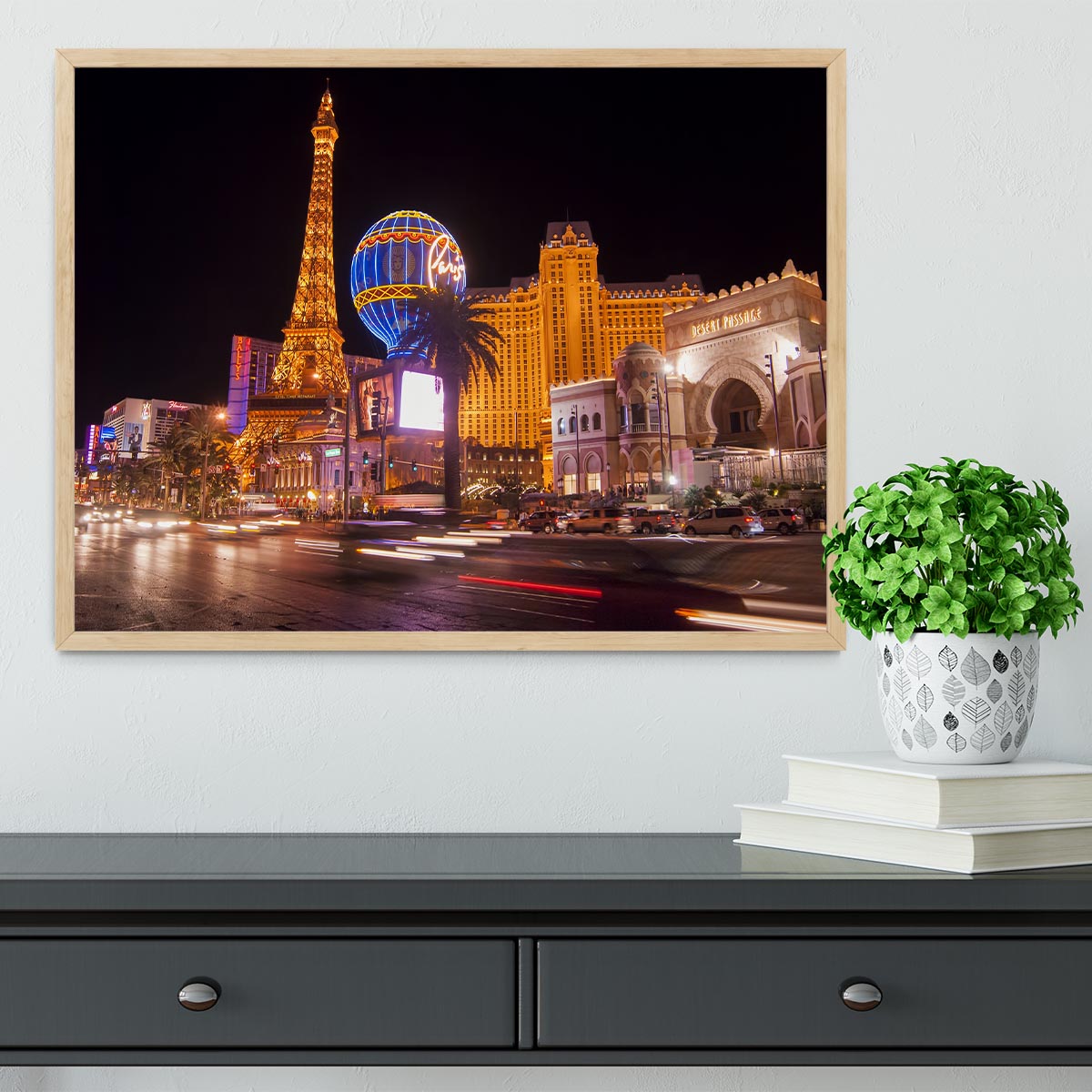 Las Vegas Blvd at Flamingo Framed Print - Canvas Art Rocks - 4