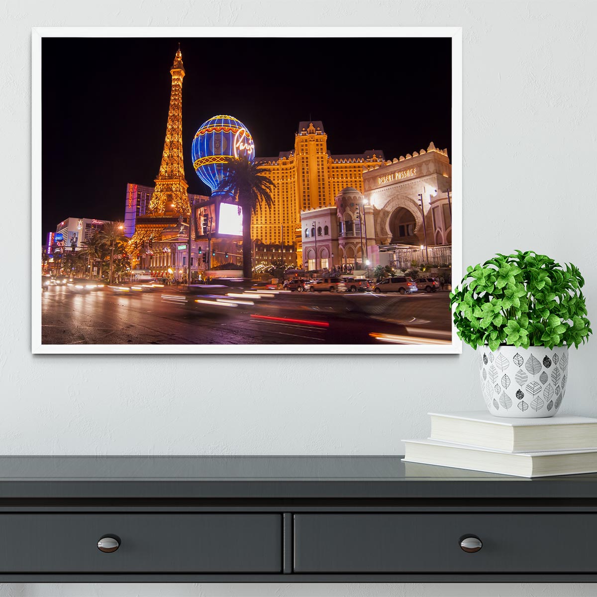 Las Vegas Blvd at Flamingo Framed Print - Canvas Art Rocks -6