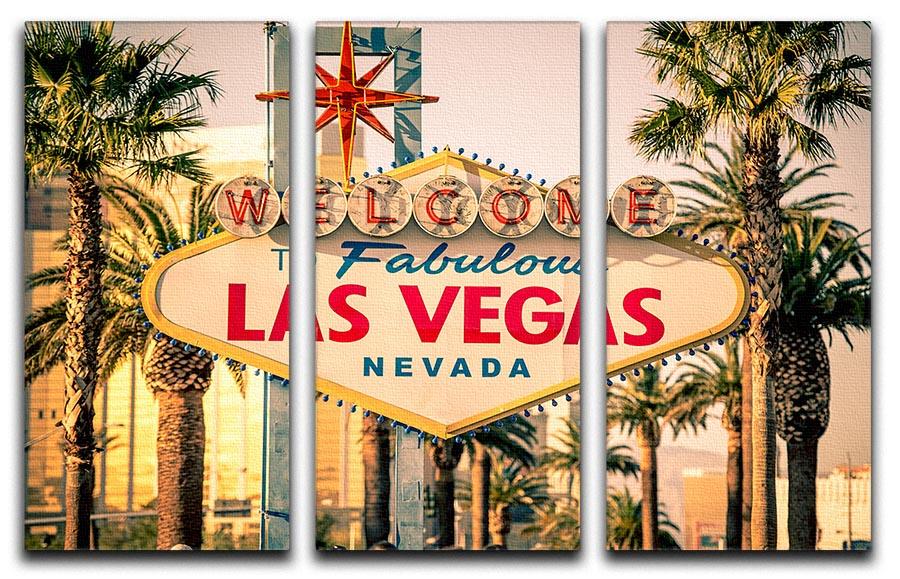 Las Vegas Welcomes You 3 Split Panel Canvas Print - Canvas Art Rocks - 1