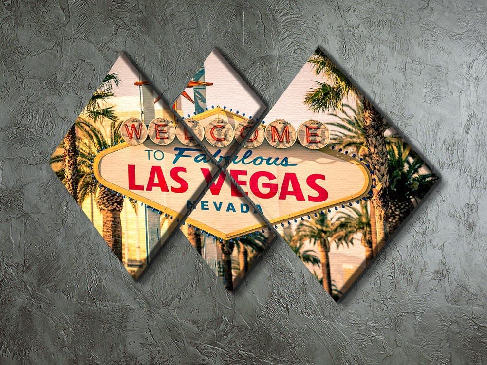 Las Vegas Welcomes You 4 Square Multi Panel Canvas - Canvas Art Rocks - 2
