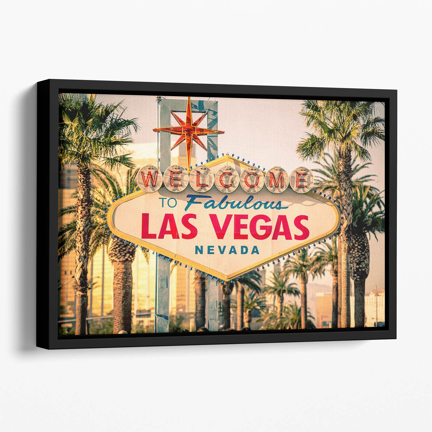 Las Vegas Welcomes You Floating Framed Canvas