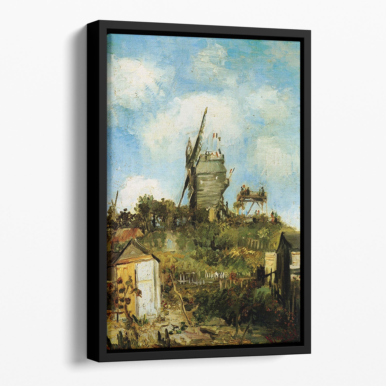 Le Moulin de la Galette by Van Gogh Floating Framed Canvas