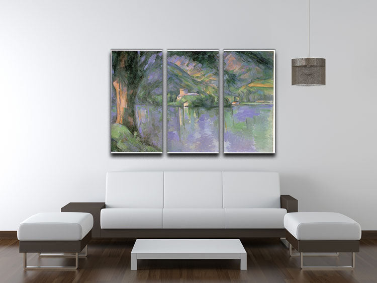 Le lac d Annecy 1896 by Cezanne 3 Split Panel Canvas Print - Canvas Art Rocks - 3