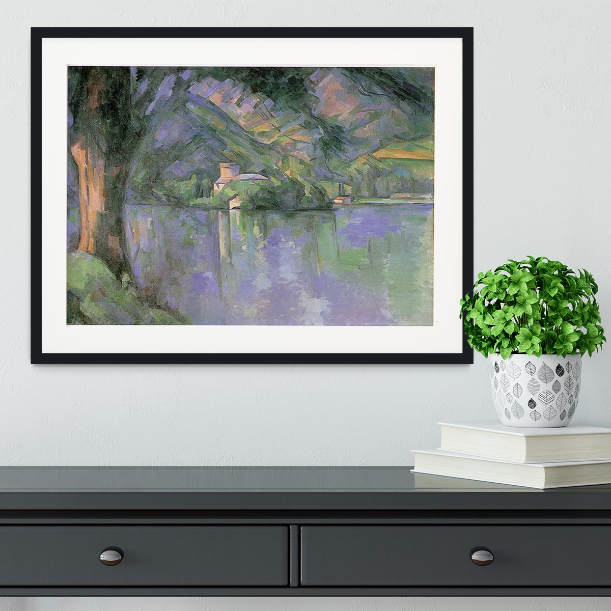 Le lac d Annecy 1896 by Cezanne Framed Print - Canvas Art Rocks - 1