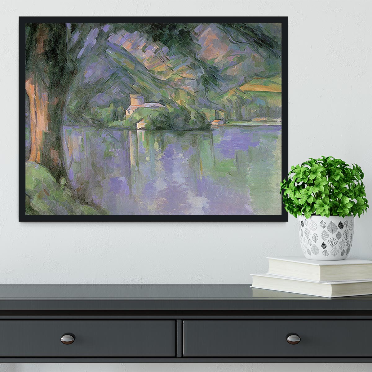 Le lac d Annecy 1896 by Cezanne Framed Print - Canvas Art Rocks - 2