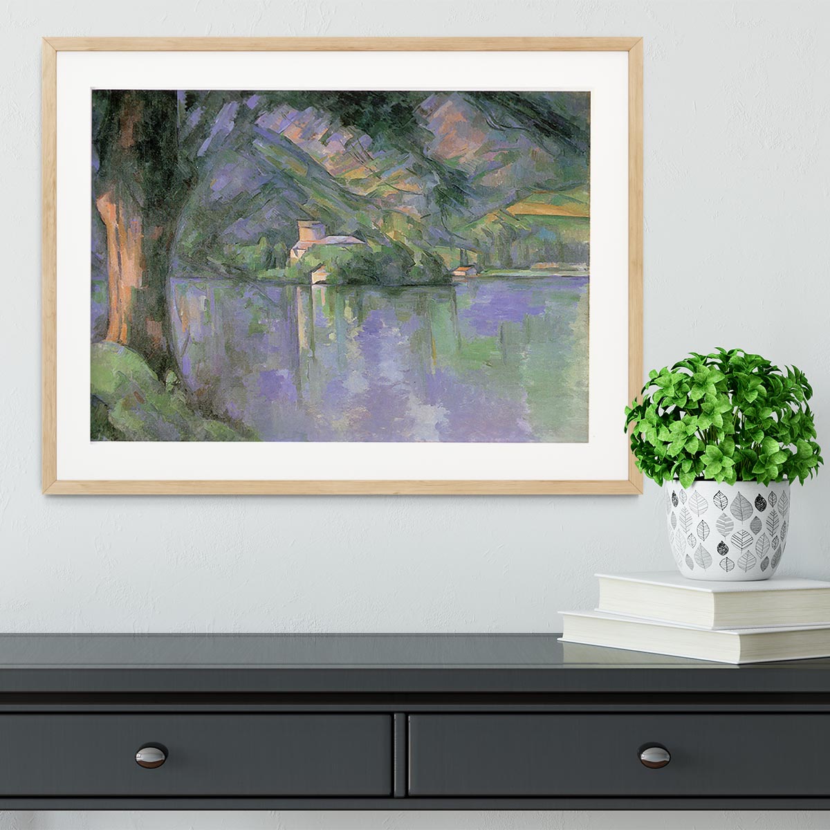 Le lac d Annecy 1896 by Cezanne Framed Print - Canvas Art Rocks - 3