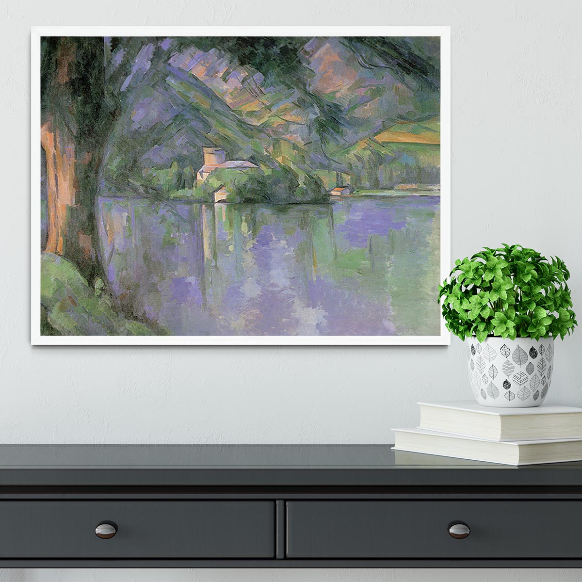 Le lac d Annecy 1896 by Cezanne Framed Print - Canvas Art Rocks -6