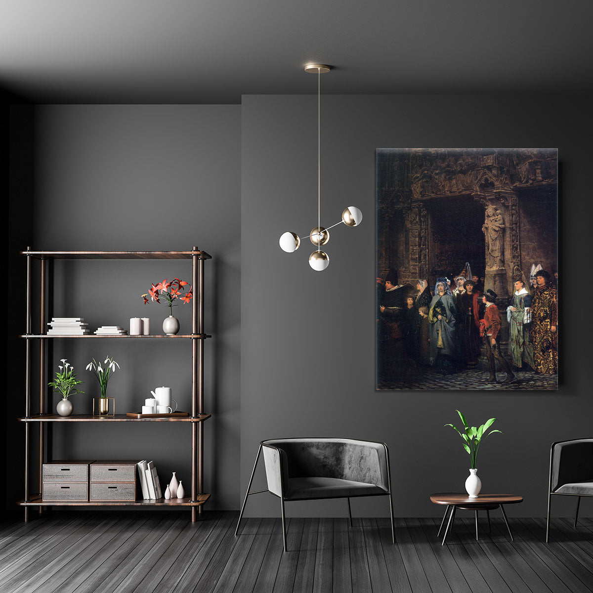 Leaving a church in the 15th Century by Alma Tadema Canvas Print or Poster - Canvas Art Rocks - 5