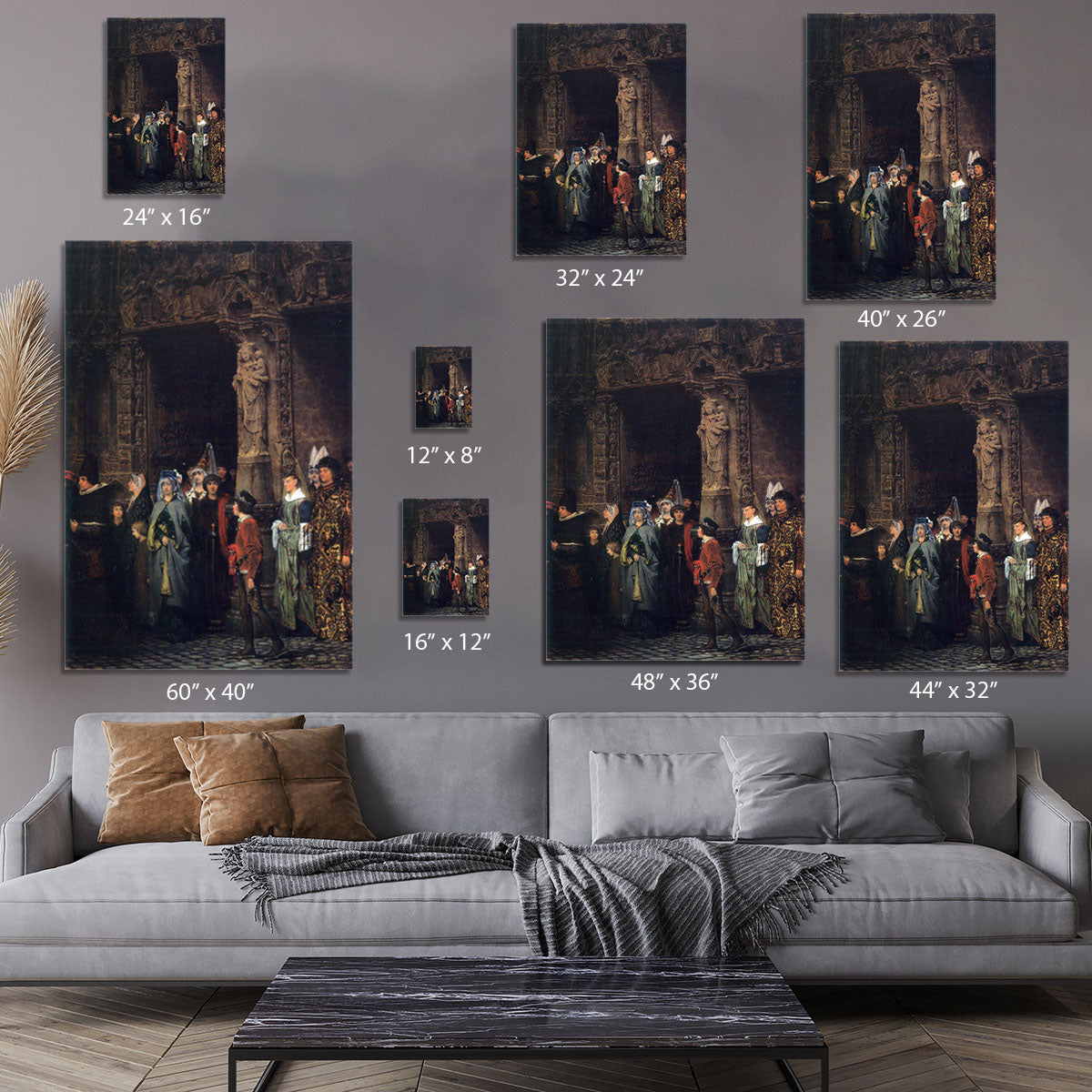 Leaving a church in the 15th Century by Alma Tadema Canvas Print or Poster - Canvas Art Rocks - 7