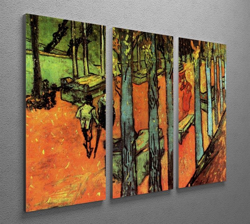 Les Alyscamps Falling Autumn Leaves by Van Gogh 3 Split Panel Canvas Print - Canvas Art Rocks - 4