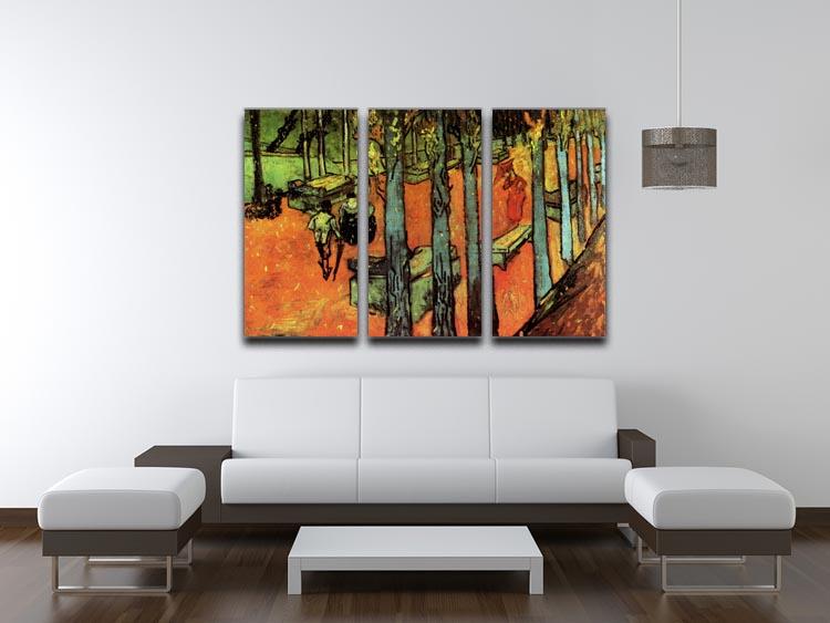 Les Alyscamps Falling Autumn Leaves by Van Gogh 3 Split Panel Canvas Print - Canvas Art Rocks - 4
