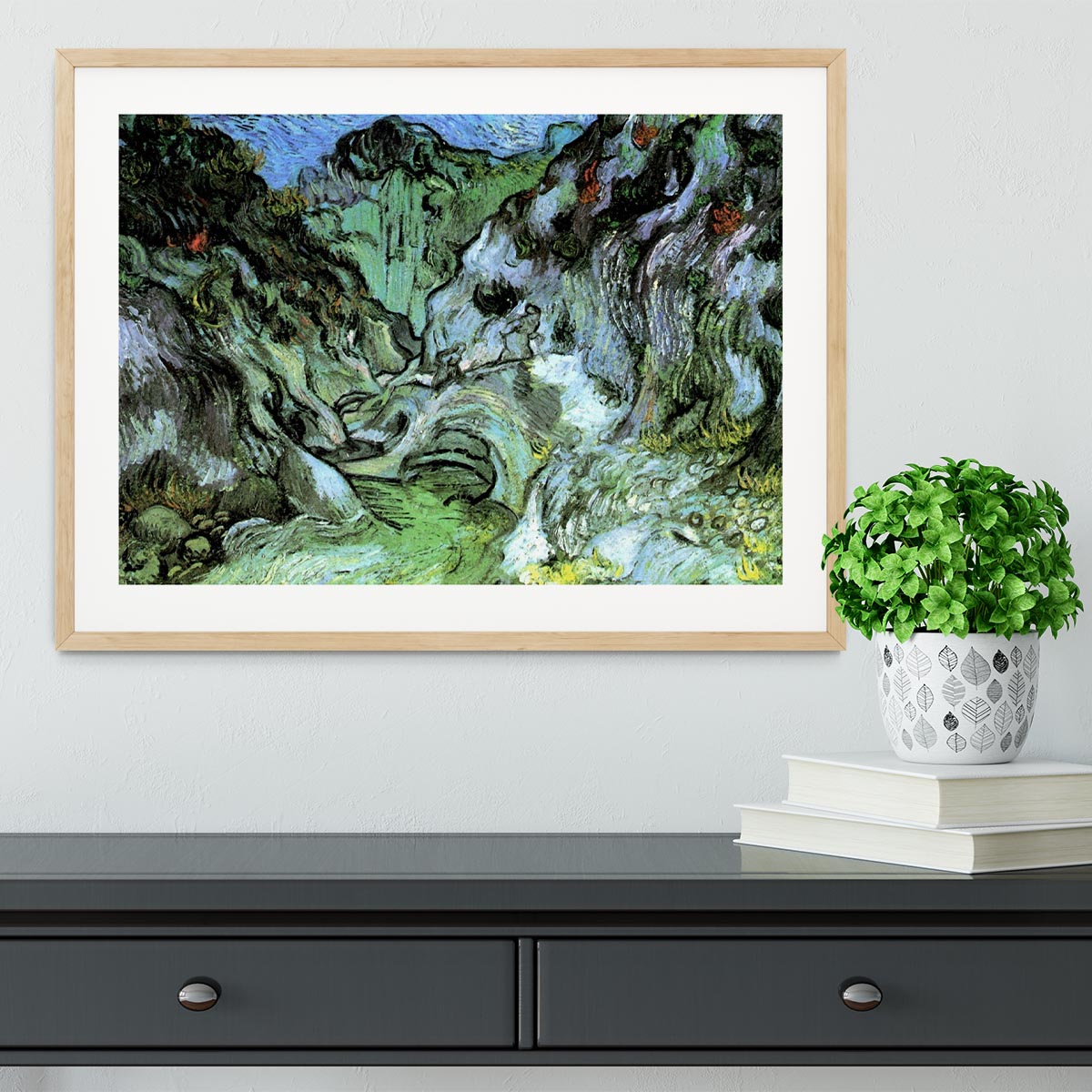 Les Peiroulets Ravine 2 by Van Gogh Framed Print - Canvas Art Rocks - 3