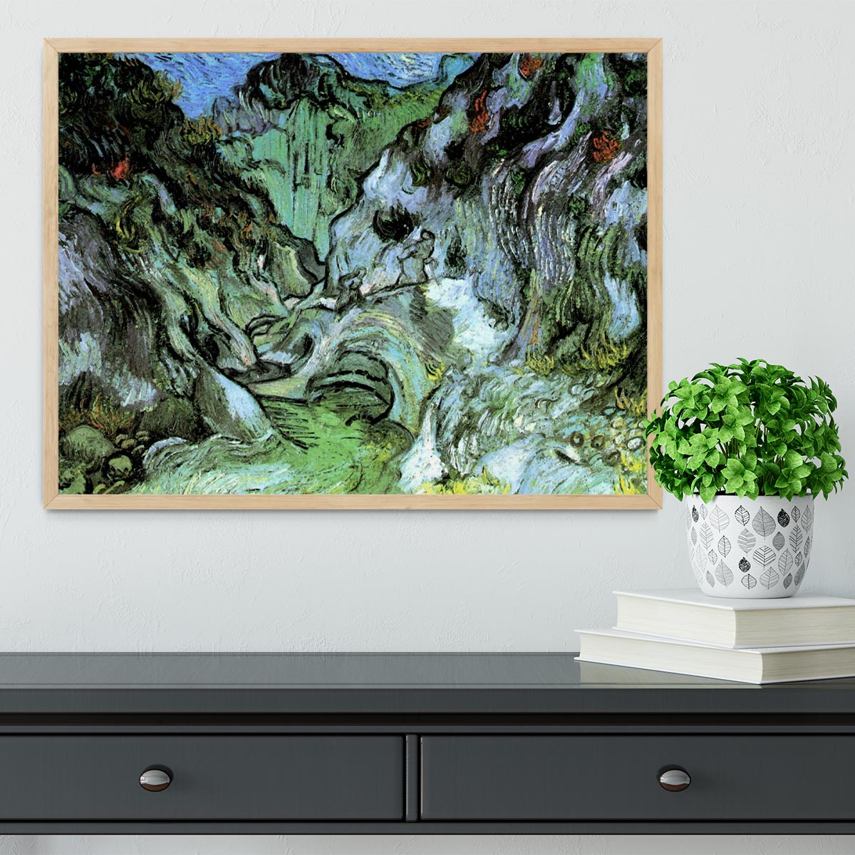Les Peiroulets Ravine 2 by Van Gogh Framed Print - Canvas Art Rocks - 4