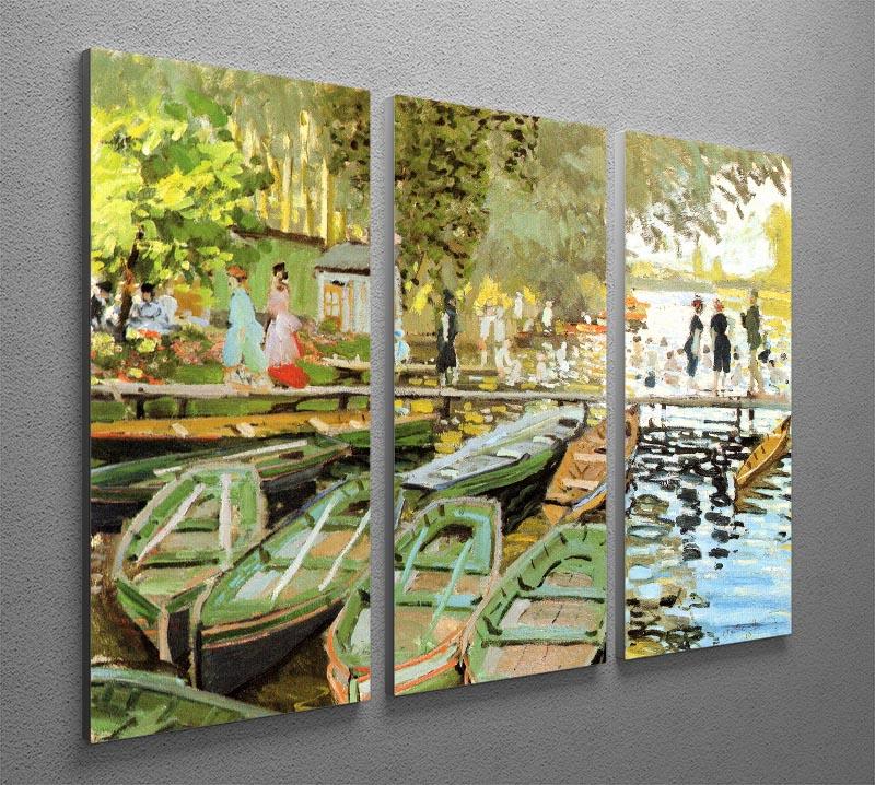 Les bain de la Grenouillere by Monet Split Panel Canvas Print - Canvas Art Rocks - 4