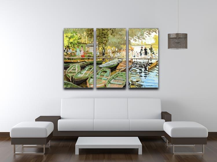 Les bain de la Grenouillere by Monet Split Panel Canvas Print - Canvas Art Rocks - 4