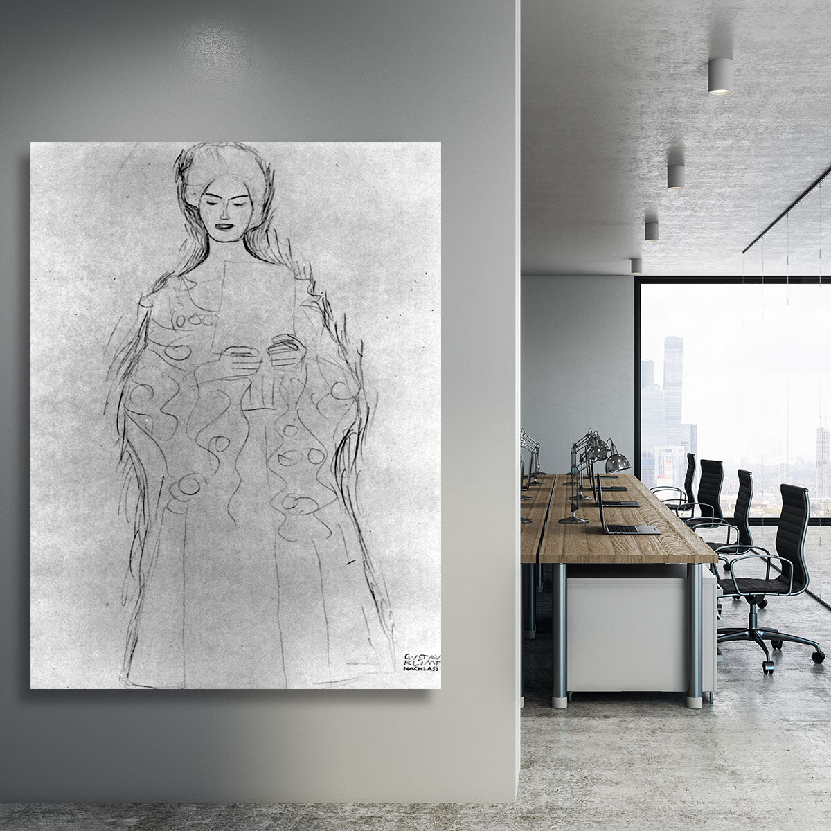 Lesendes girls II by Klimt Canvas Print or Poster - Canvas Art Rocks - 3