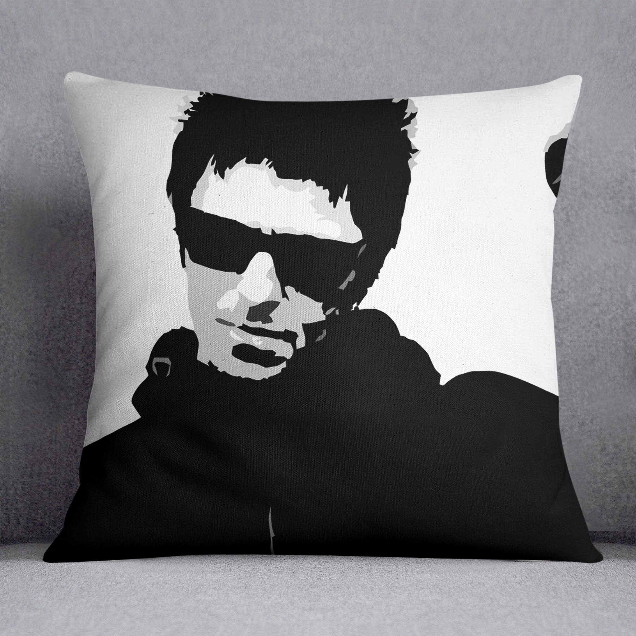 Liam Gallagher Black and White Cushion