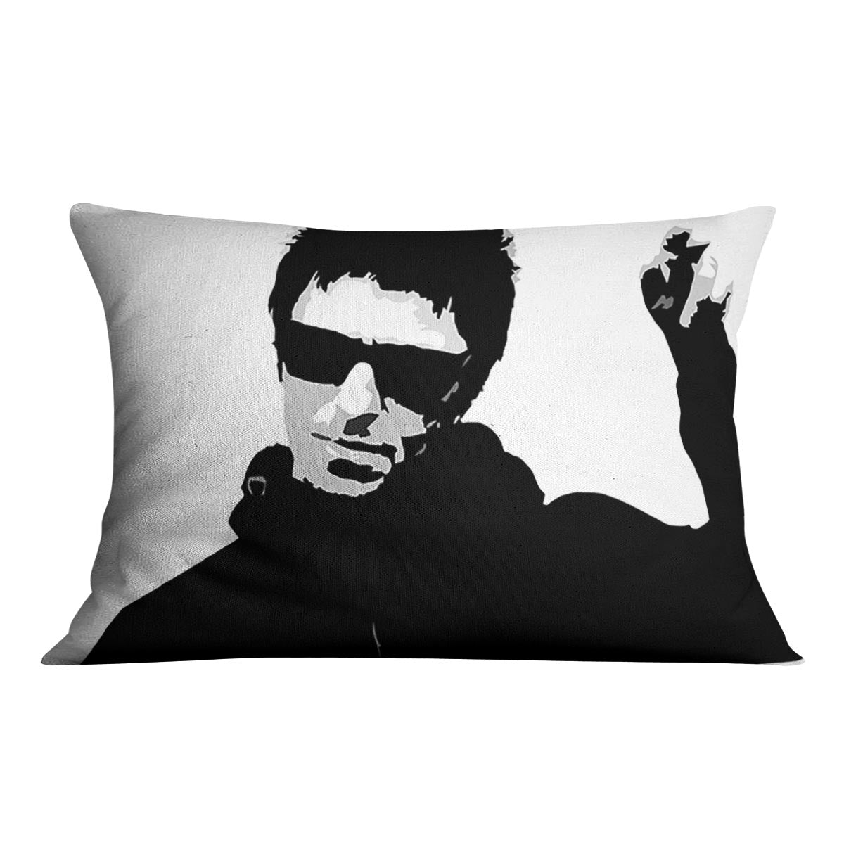 Liam Gallagher Black and White Cushion