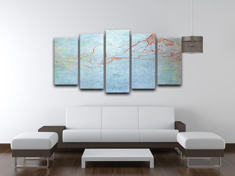 Liegender female nude by Klimt 5 Split Panel Canvas - Canvas Art Rocks - 3