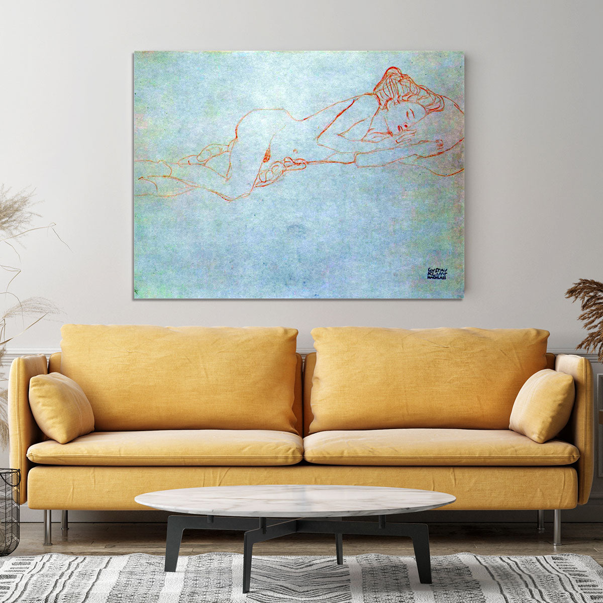 Liegender female nude by Klimt Canvas Print or Poster - Canvas Art Rocks - 4