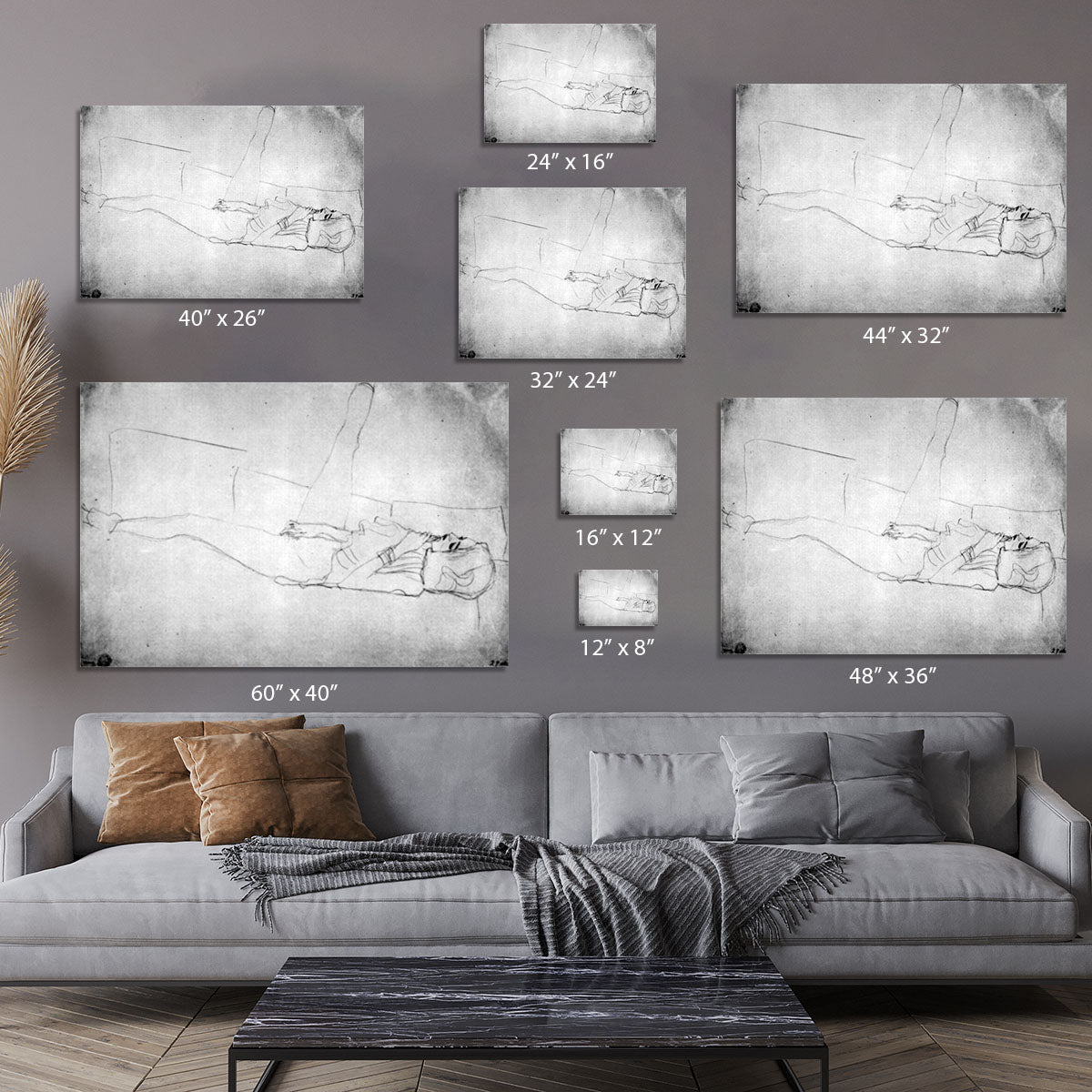 Liegender female with right leg by Klimt Canvas Print or Poster - Canvas Art Rocks - 7