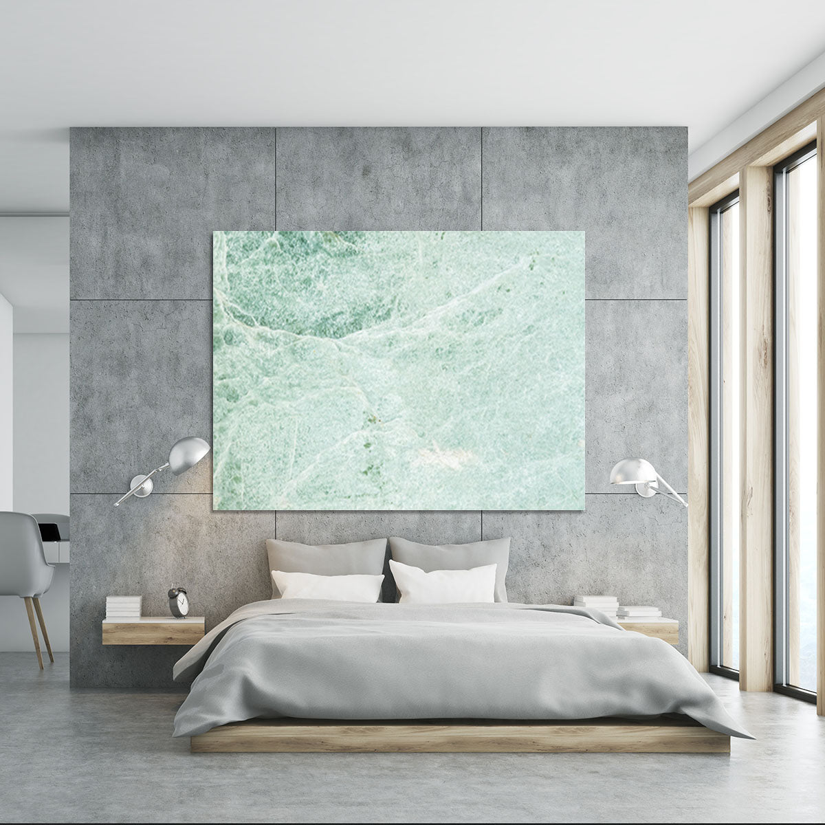 Light Green Cracked Marble Canvas Print or Poster - Canvas Art Rocks - 5