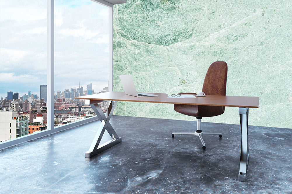 Light Green Cracked Marble Wall Mural Wallpaper - Canvas Art Rocks - 3