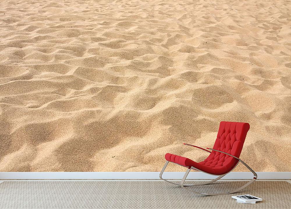 Lines in the sand of a beach Wall Mural Wallpaper - Canvas Art Rocks - 2