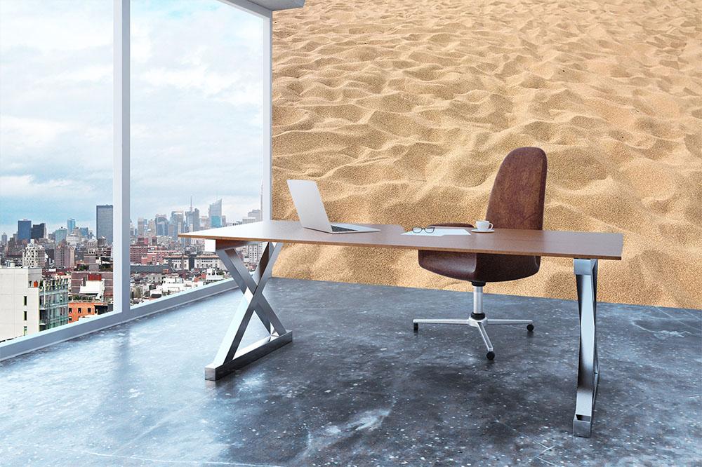 Lines in the sand of a beach Wall Mural Wallpaper - Canvas Art Rocks - 3