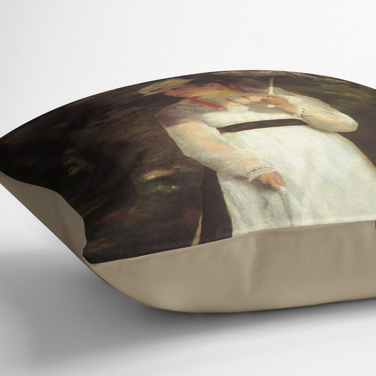 Lise with an Umbrella by Renoir Cushion