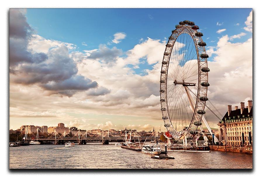London Eye on River Thames Canvas Print or Poster  - Canvas Art Rocks - 1