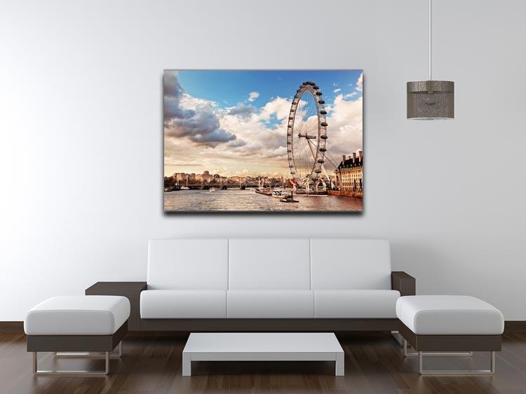 London Eye on River Thames Canvas Print or Poster - Canvas Art Rocks - 4