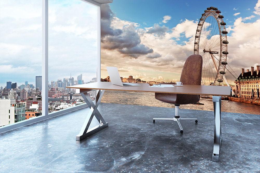 London Eye on River Thames Wall Mural Wallpaper - Canvas Art Rocks - 3