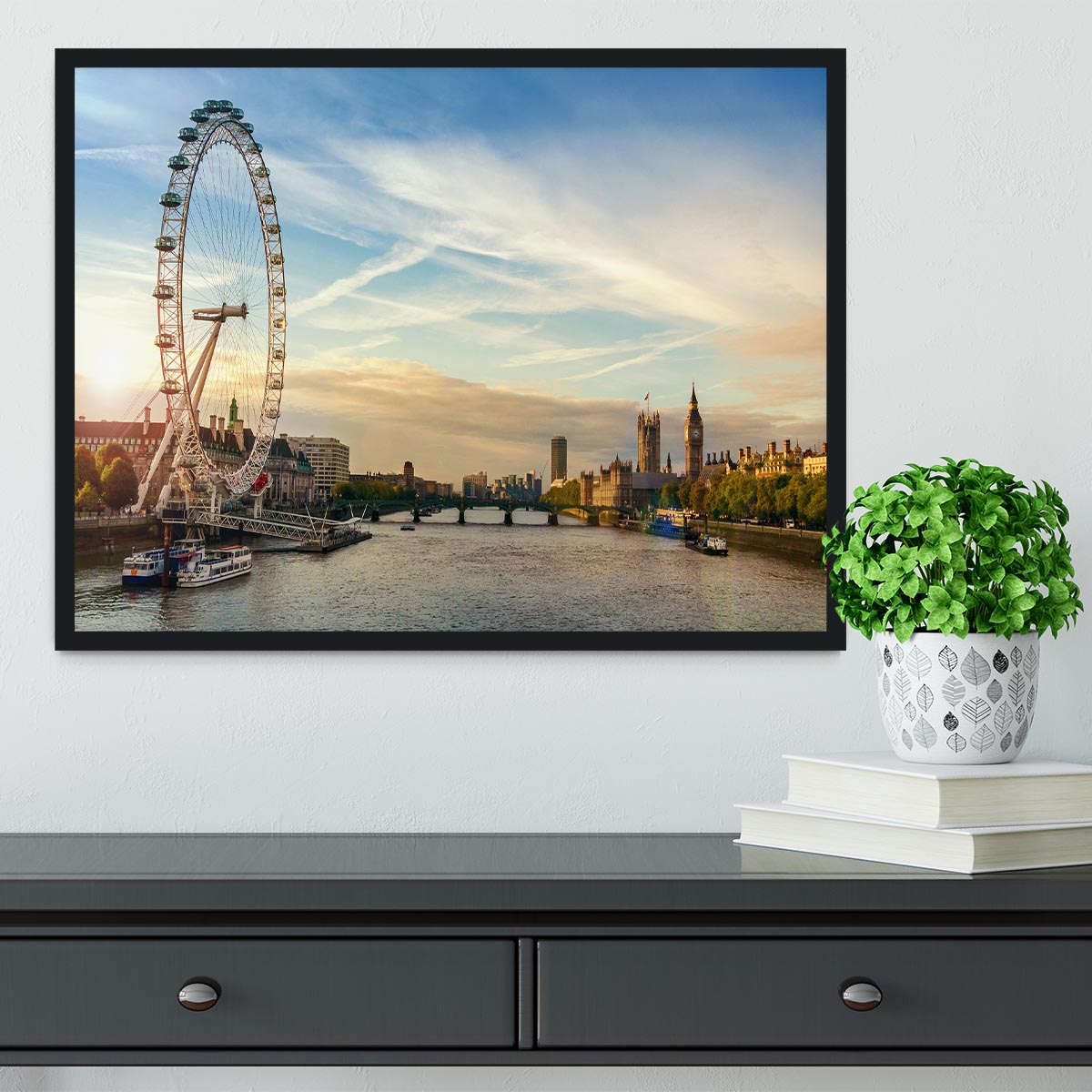 London morning sunrise Framed Print - Canvas Art Rocks - 2