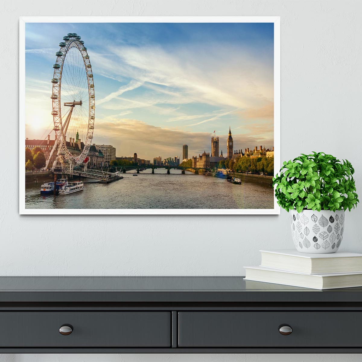 London morning sunrise Framed Print - Canvas Art Rocks -6