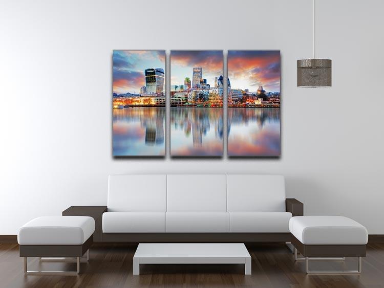 London skyline 3 Split Panel Canvas Print - Canvas Art Rocks - 3