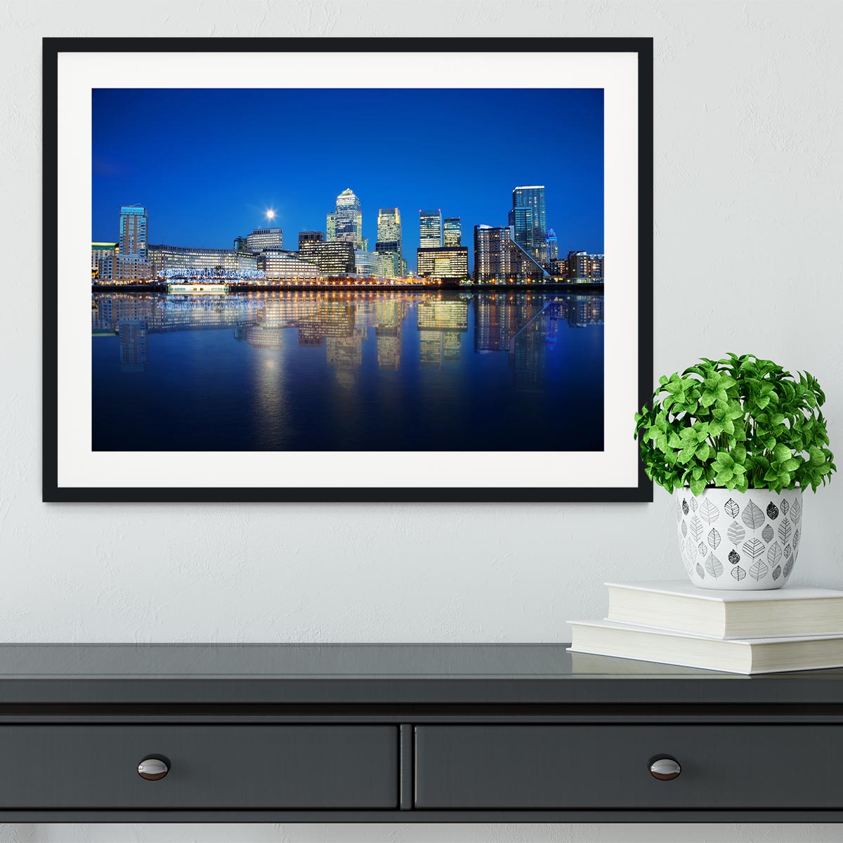 London skyscrapers reflected Framed Print - Canvas Art Rocks - 1